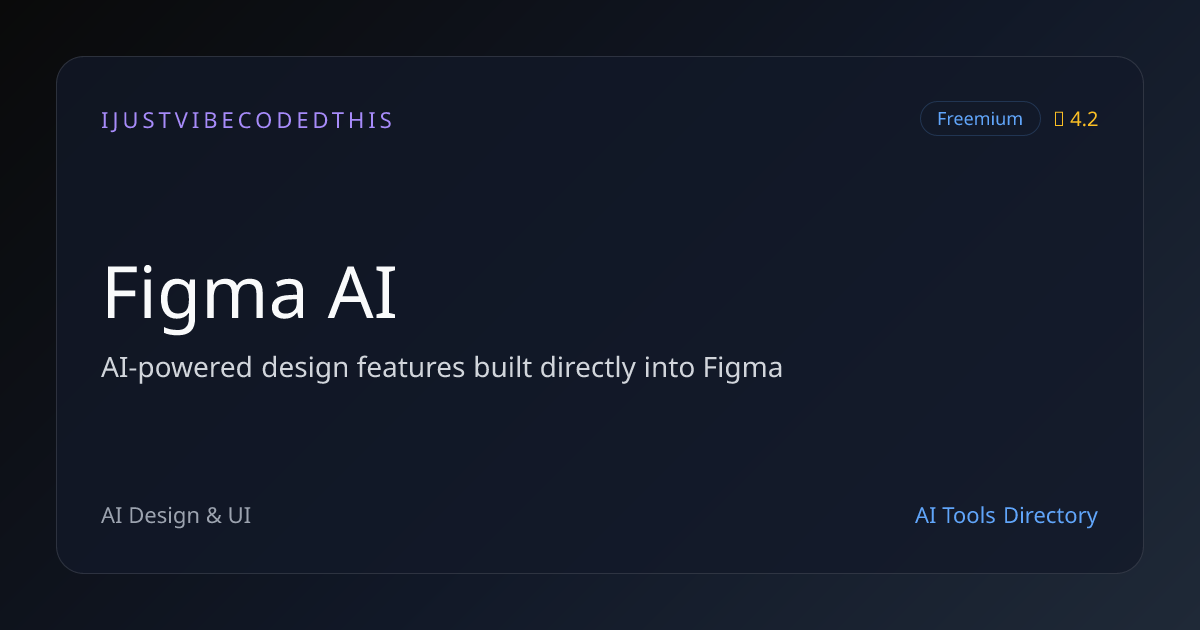 Figma AI — AI Design & UI Tool | Pricing, Features & Review ...